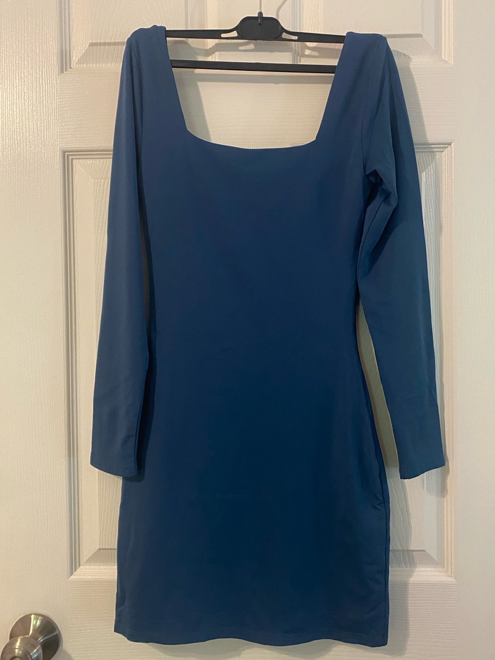 Aritzia Babaton Contour Squareneck Longsleeve Mini Tourmaline Teal Size M - Picture 9 of 14